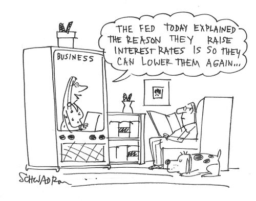 "The Fed today explained the reason they raise interest rates is so they can lower them again..." 