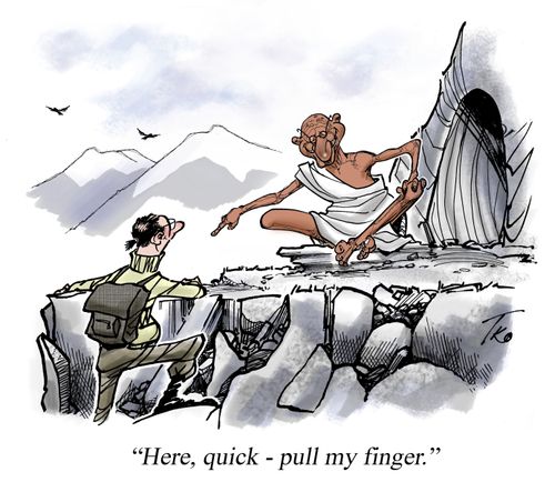 "Here, quick - pull my finger."