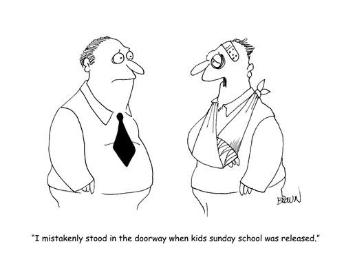 "I mistakenly stood in the doorway when kids sunday school released."