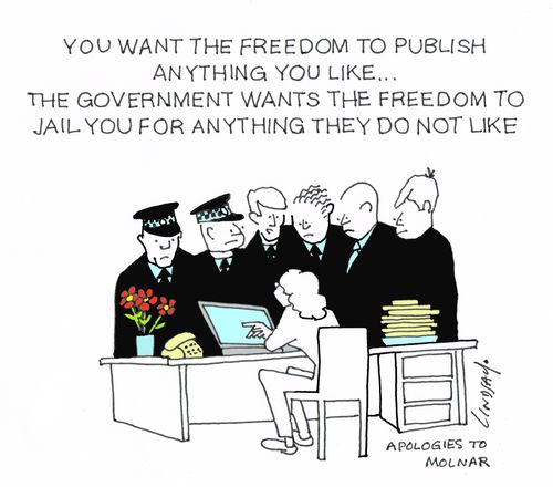 You want the freedom to publish anything you like. . .the government wants the freedom to jail you for anything they do not like.