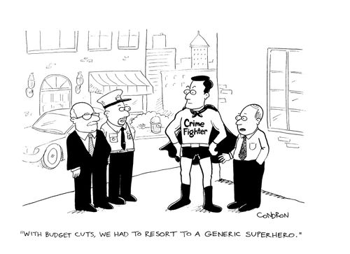 "With budget cuts, we had to resort to a generic superhero."