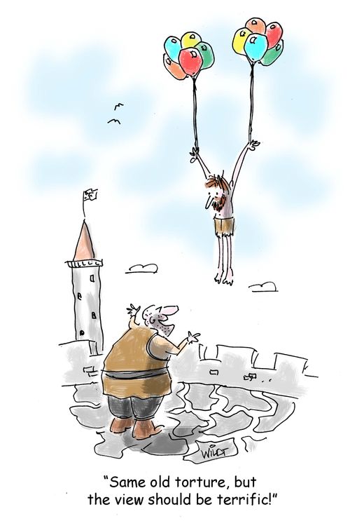 "Same old torture, but the view should be terrific!"