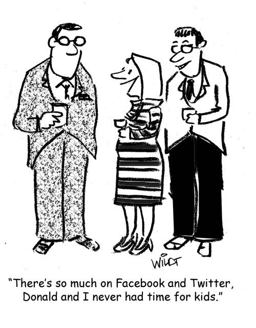 "There's so much on Facebook and Twitter, Donald and I never had time for kids."