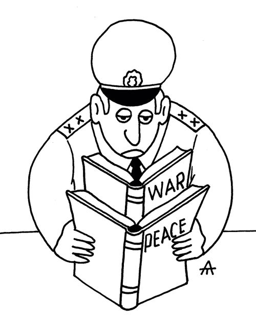 General reading war instead of peace.