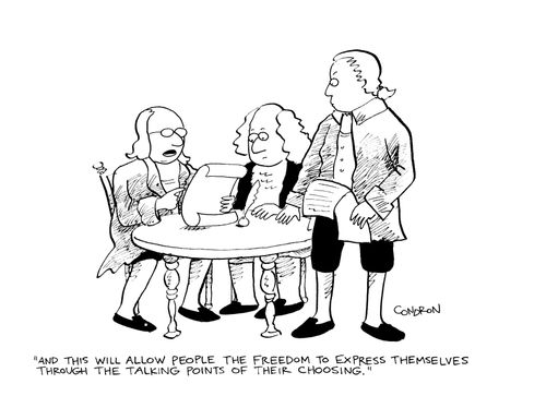 "And this will allow people the freedom to express themselves through the talking points of their choosing."
