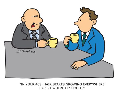 "In your 40s, hair starts growing everywhere except where it should."