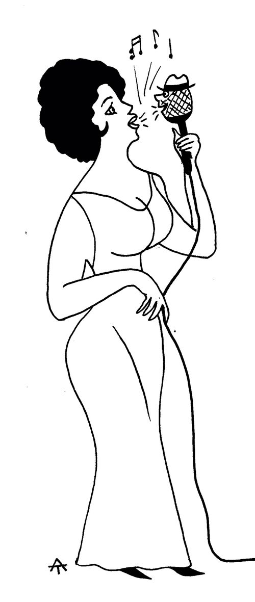 Singer and her microphone