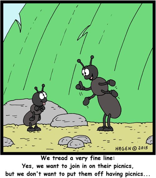 "We tread a very fine line: Yes, we want to join in on their picnics, but we don't want to put them off having picnics..."