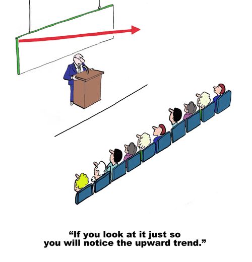 "If you look at it just so you will notice the upward trend."