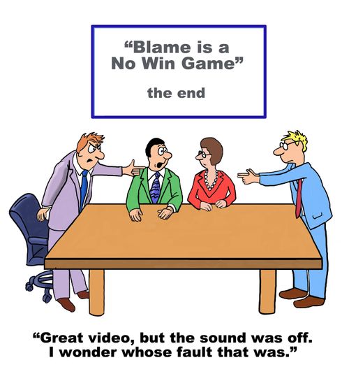 "Great video, but the sound was off. I wonder whose fault that was."