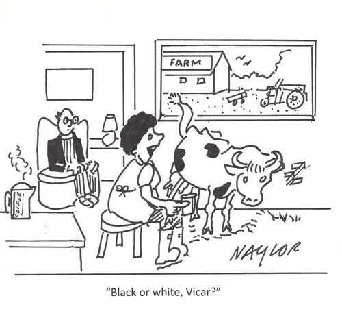 "Black or white, Vicar?"