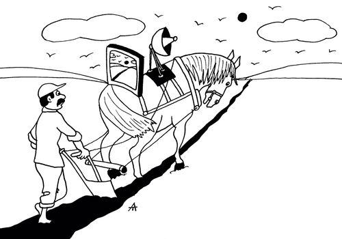 Farmer and Portable TV