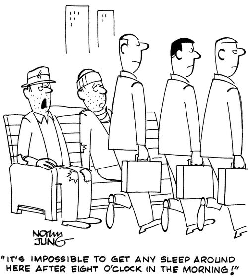 "It's impossible to get any sleep around here after eight o'clock in the morning!"