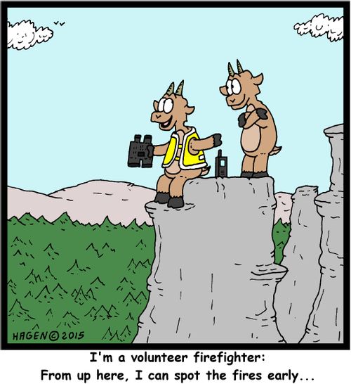 "I'm a volunteer firefighter: From up here, I can spot the fires early..."