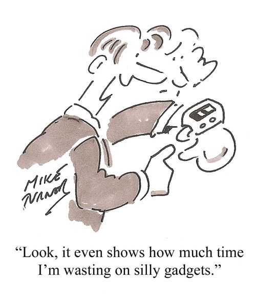 "Look, it even shows how much time I'm wasting on silly gadgets."
