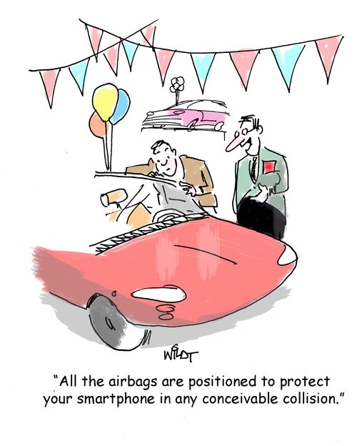 "All the airbags are positioned to protect  your smartphone in any conceivable collision."