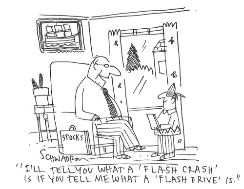 "I'll tell you what a 'flash crash' is if you tell me what a 'flash drive' is."