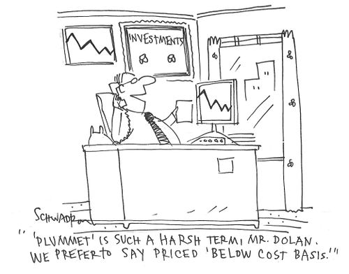"'Plummet' is such a harsh term, Mr. Dolan. We prefer to say priced 'below cost basis'."