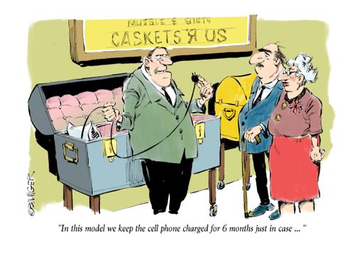 "In this model we keep the cell phone charged for 6 months just in case..."