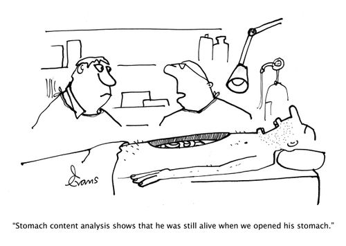 "Stomach content analysis shows that he was still alive when we opened his stomach."