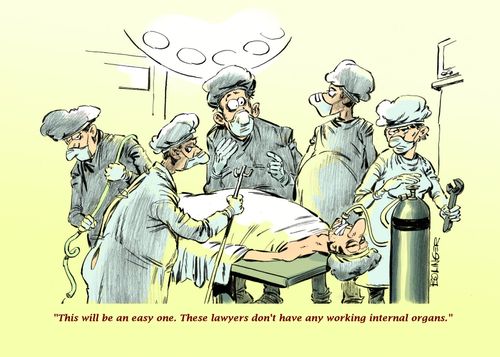 "This will be an easy one. These lawyers don't have any working internal organs."