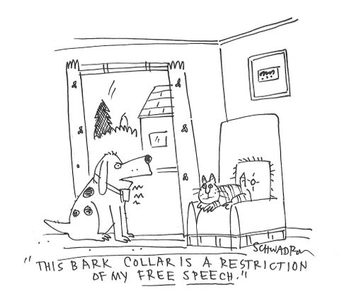 "This bark collar is a restriction of my free speech."