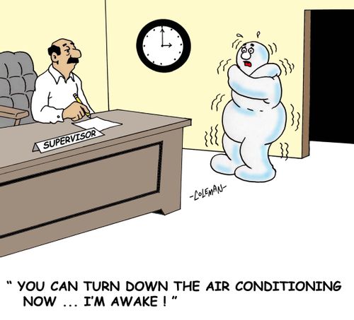 "You can turn down the air conditioning now...I'm awake!"