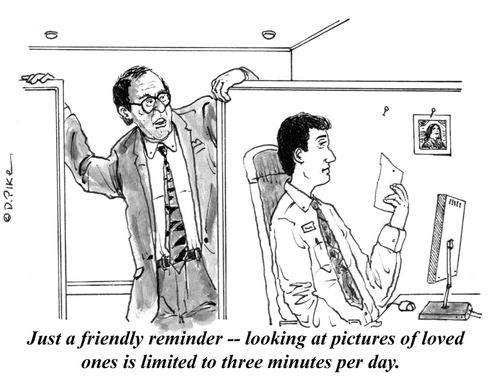 "Just a friendly reminder - looking at pictures of loved ones is limited to three minutes per day."