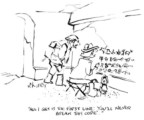 "All I get is the first line: 'You'll never break this code'."
