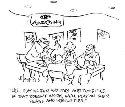 "We'll play on their anxieties and timidities.  If that doesn't work, we'll play on their fears and insecurities."