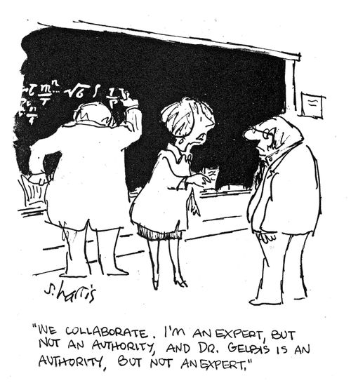 "We collaborate. I'm an expert but not an authority, and Dr. Gelbis is an authority, but not an expert."