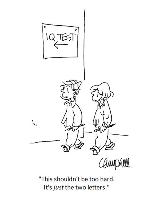"This shouldn't be too hard. It's just the two letters."