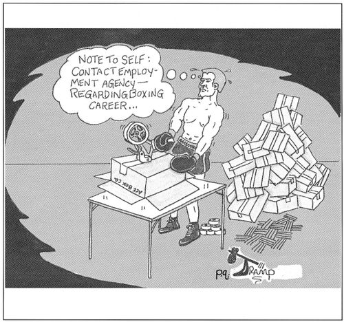 "Note to self: contact employment agency - regarding boxing careers."
