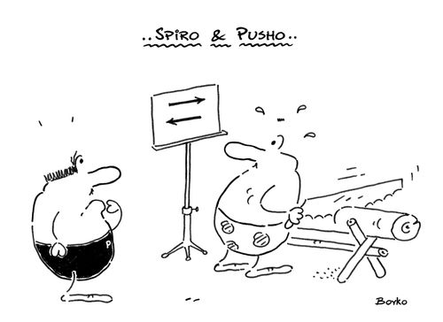 Spiro & Pusho cutting log with a saw
