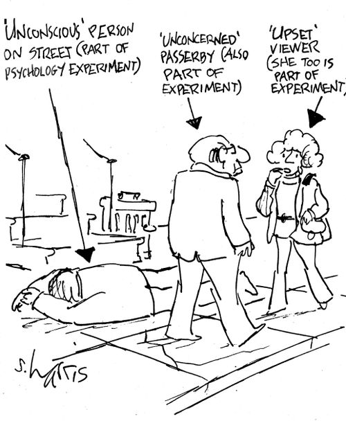 'Unconscious ' person on street (part of psychology experiment)