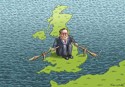 David Cameron rowing Britain away from Europe