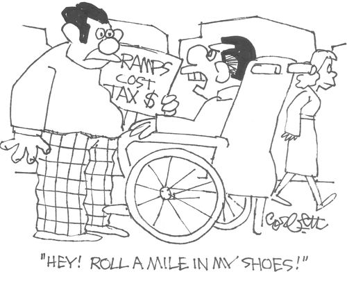 "Hey! Roll a mile in my shoes!"