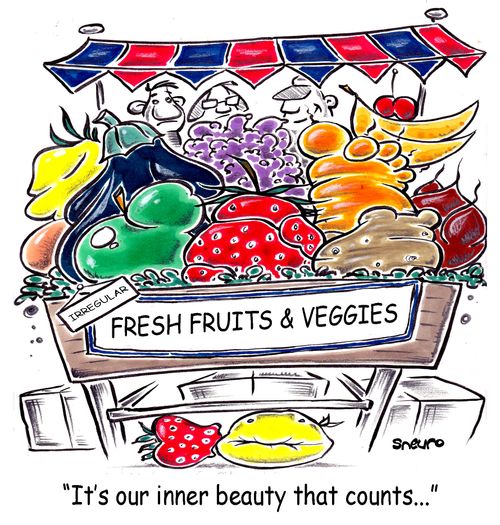 Irregular Fruits and Veggies: "It's our inner beauty that counts..."