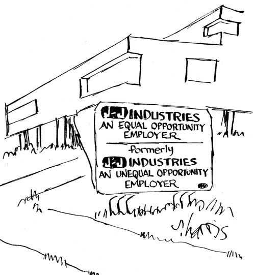 'J.J. Industries - an equal opportunity employer - formerly JJ Industries and unequal opportunity employer.
