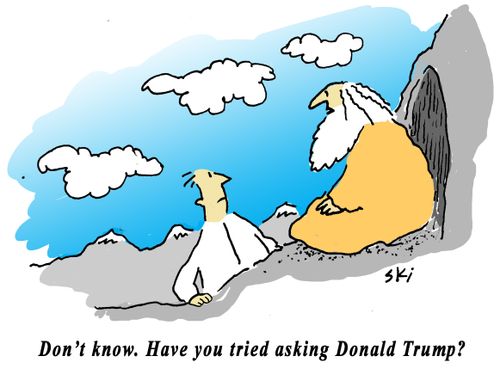 "Don't know. Have you tried asking Donald Trump?"