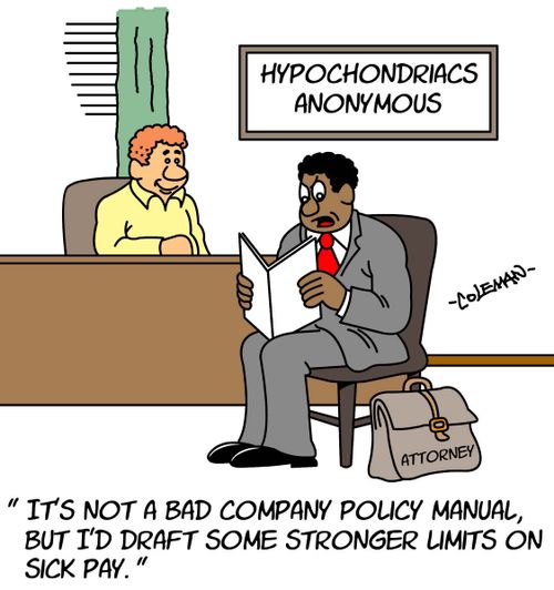 "It's not a bad company policy manual, but I'd draft some stronger limits on sick pay."