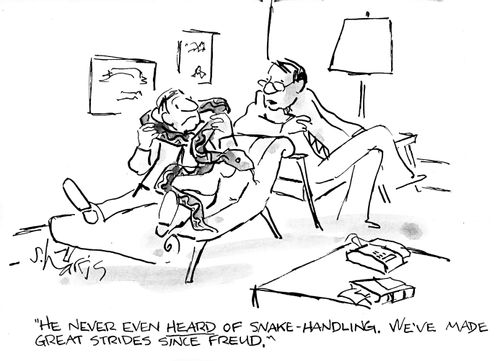 "He never heard of snake-handling. We've made great strides since Freud."