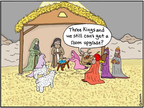 "Three kings and we still can't get a room upgrade?"