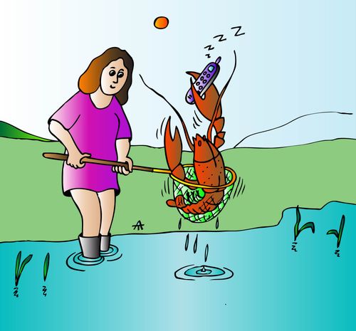 Lobster with mobile