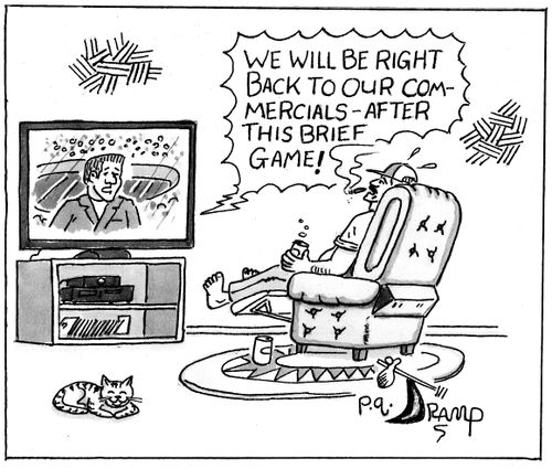 "We will be right back to our commercials after this brief game!"