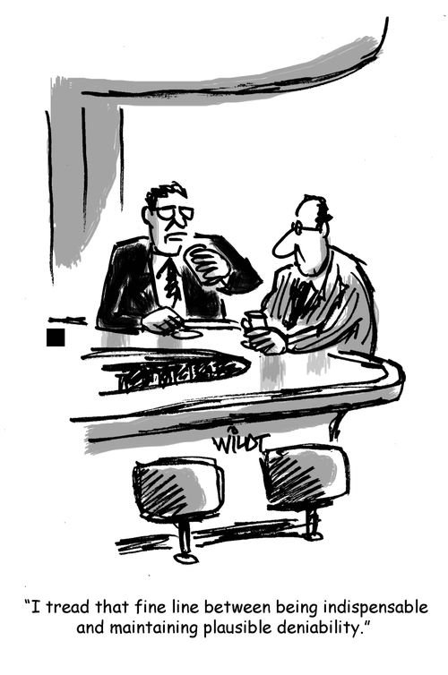 "I tread that fine line between being indispensable and maintaining plausible deniability."