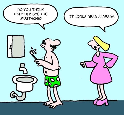 "Do you think I should dye the mustache?