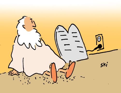 Moses charges his tablet.
