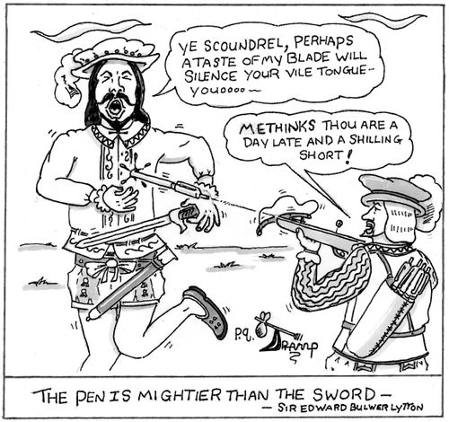 'Methinks thou are a day late and a shilling short."