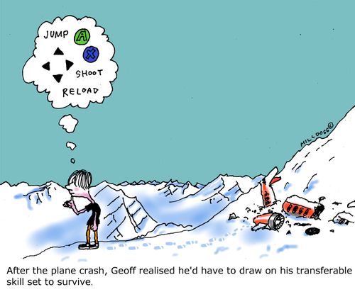 After the plane crash, Geoff realised he'd have to draw on his transferable skill set to survive.